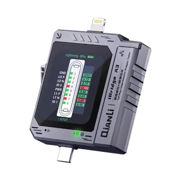 Tester di analisi completa per spina di coda Qianli iBridge A3 per dispositivi con interfaccia Lightning e Type-C, Qianli iBridge A3 Tester di analisi completa per spina di coda Qianli iBridge A3 per dispositivi con interfaccia Lightning e Type-C, Qianli iBridge A3